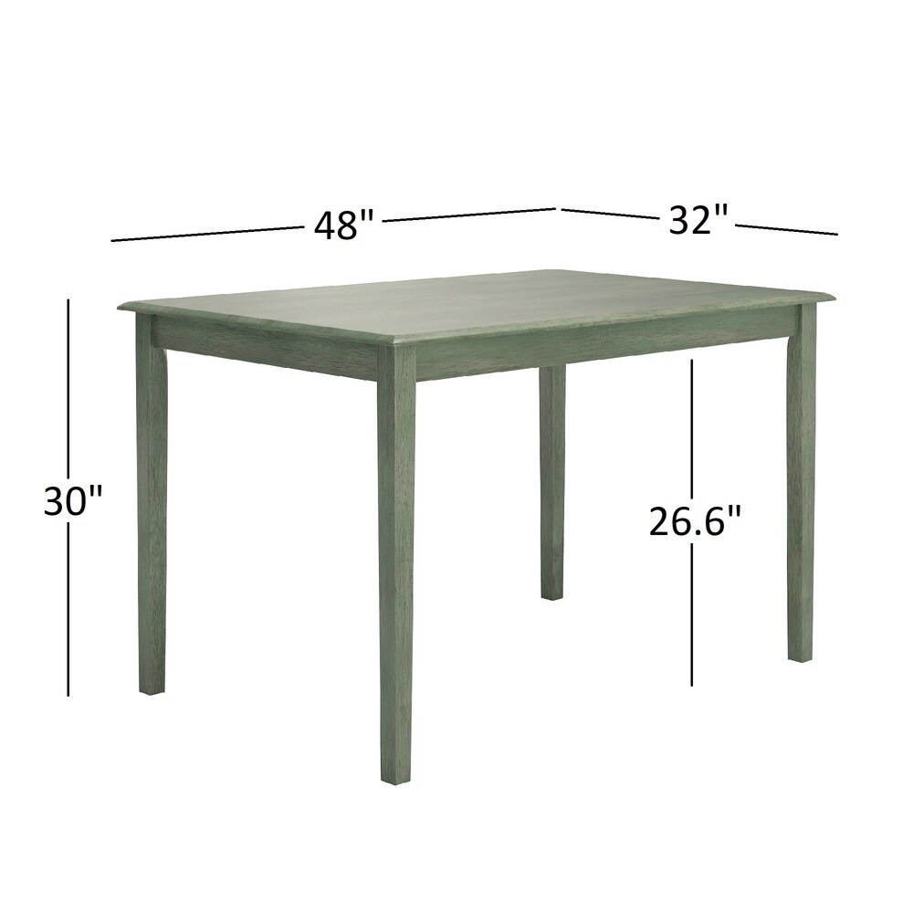 Wilmington II 48 Inch Rectangular Antique Sage Green 5 Piece Dining Set by iNSPIRE Q Classic