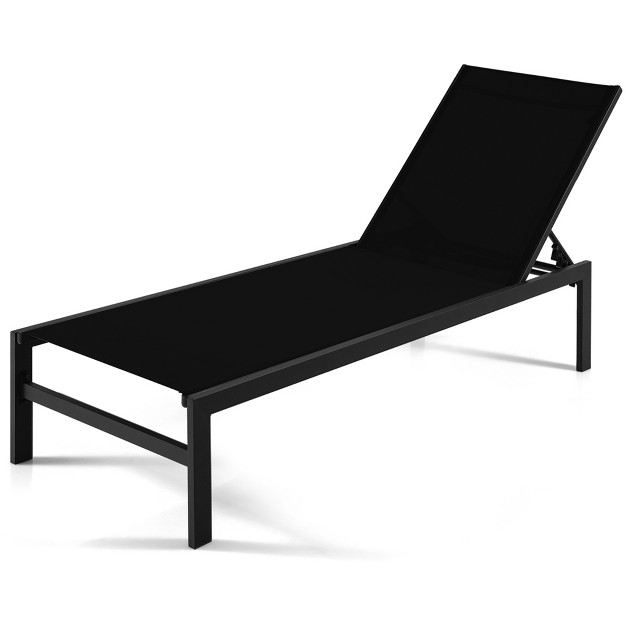 Costway Patio 6 position Lounge Chair Chaise Aluminium Adjust Recliner