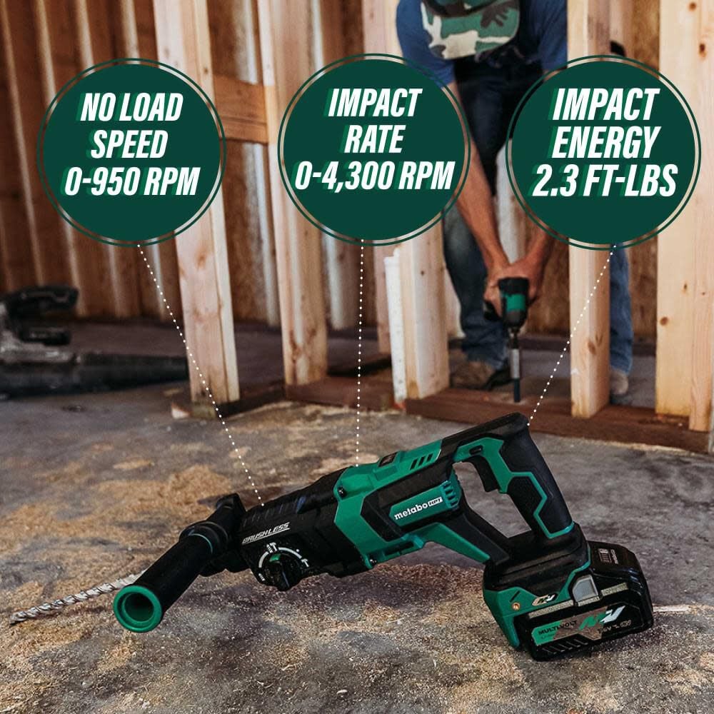 Metabo HPT 36V MultiVolt Rotary Hammer SDS Plus 1 1/8