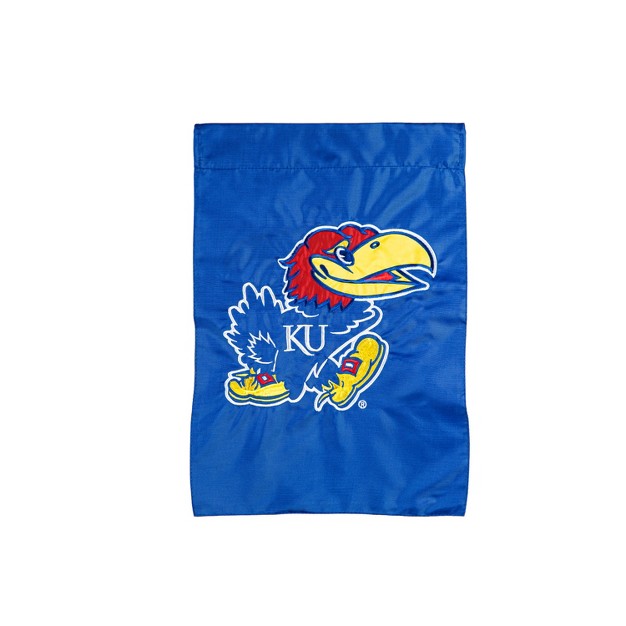 Evergreen University Of Kansas Garden Applique Flag 12 5 X 18 Inches Outdoor Sports Decor For Homes And Gardens