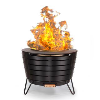 TIKI Smokeless 25 in. Patio Fire Pit Black Metal 1122033