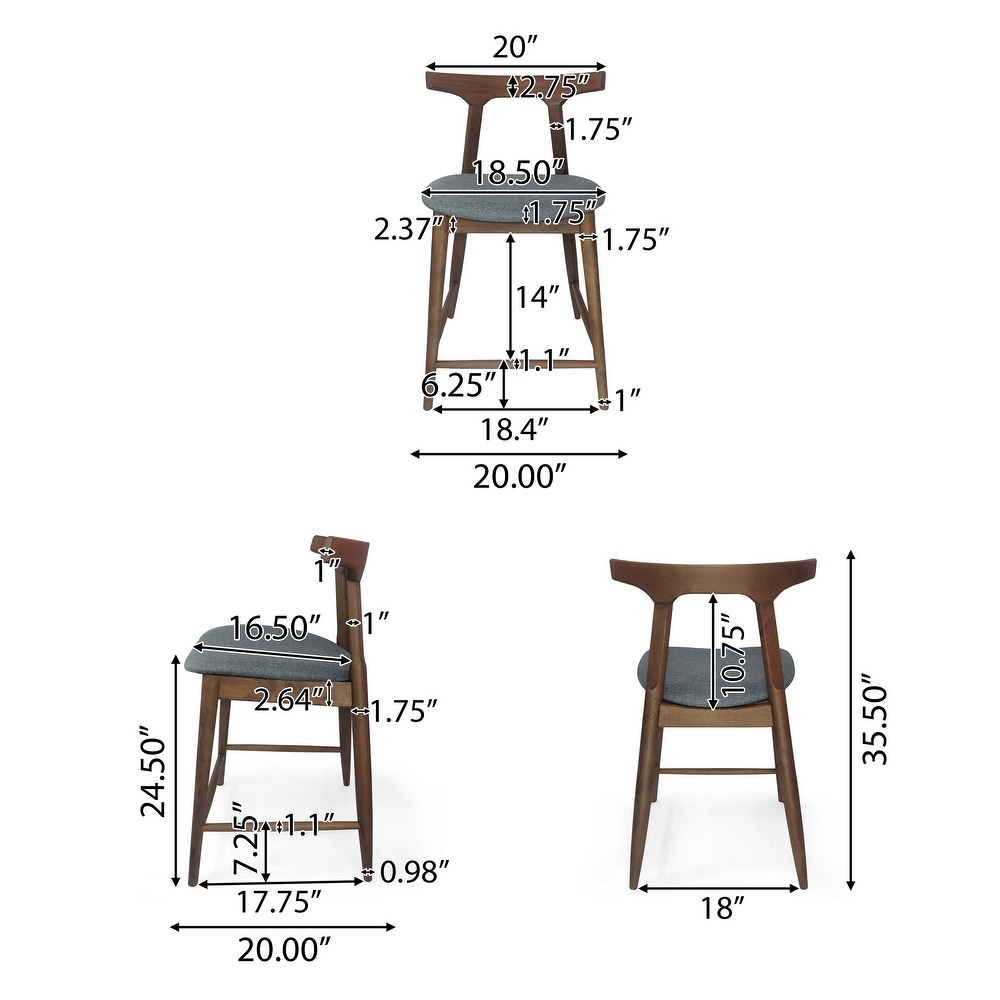 Mugo Upholstered 24.5 Inch Counter Stools by Christopher Knight Home