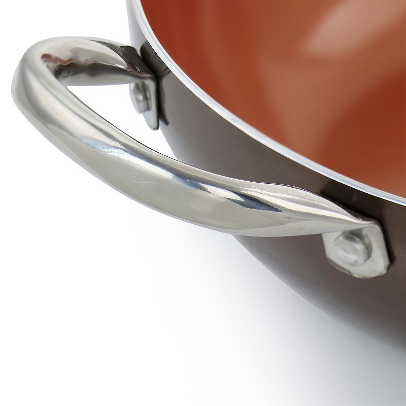 Gibson Home 3.5 Quart Aluminum Nonstick Saute Pan in Copper