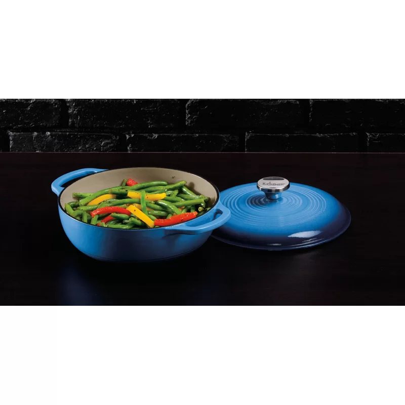 Lodge EC4D33 Enameled Cast Iron Dutch Oven， 4.5-Quart， Caribbean Blue