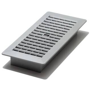 Decor Grates 4 in. x 10 in. Plastic Floor Register Frost Grey PL410-GY