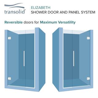 Transolid Elizabeth 56 in. W x 76 in. H Hinged Frameless Shower Door in Matte Black with Clear Glass EHTB555257610C-BK-MB