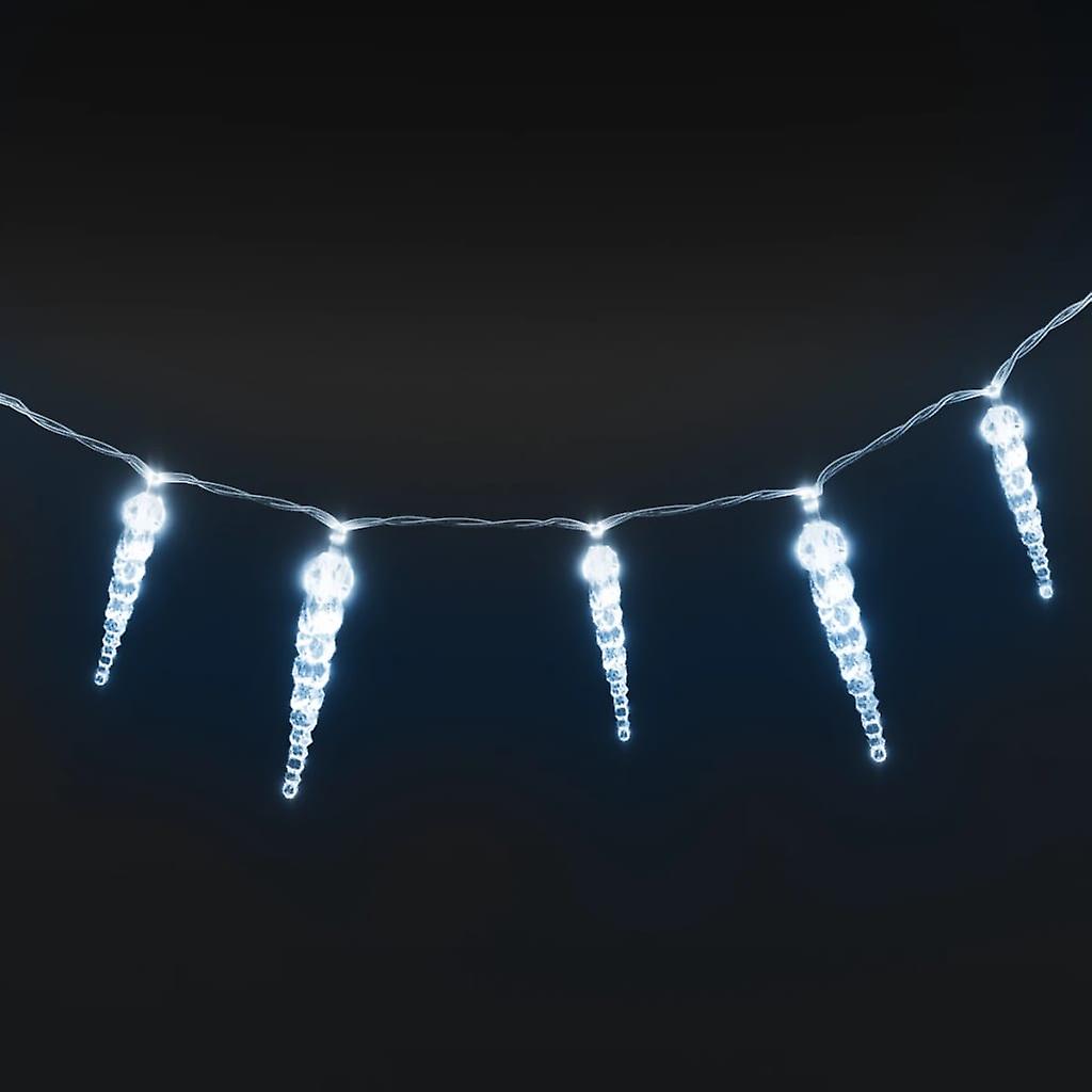 Vidaxl Christmas Icicle Lights 40 Pcs Cold White Acrylic Remote Control