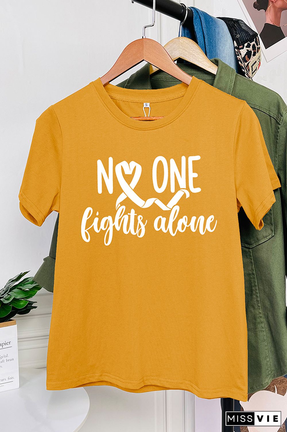 No One Fights Alone Graphic Tee Wholesale