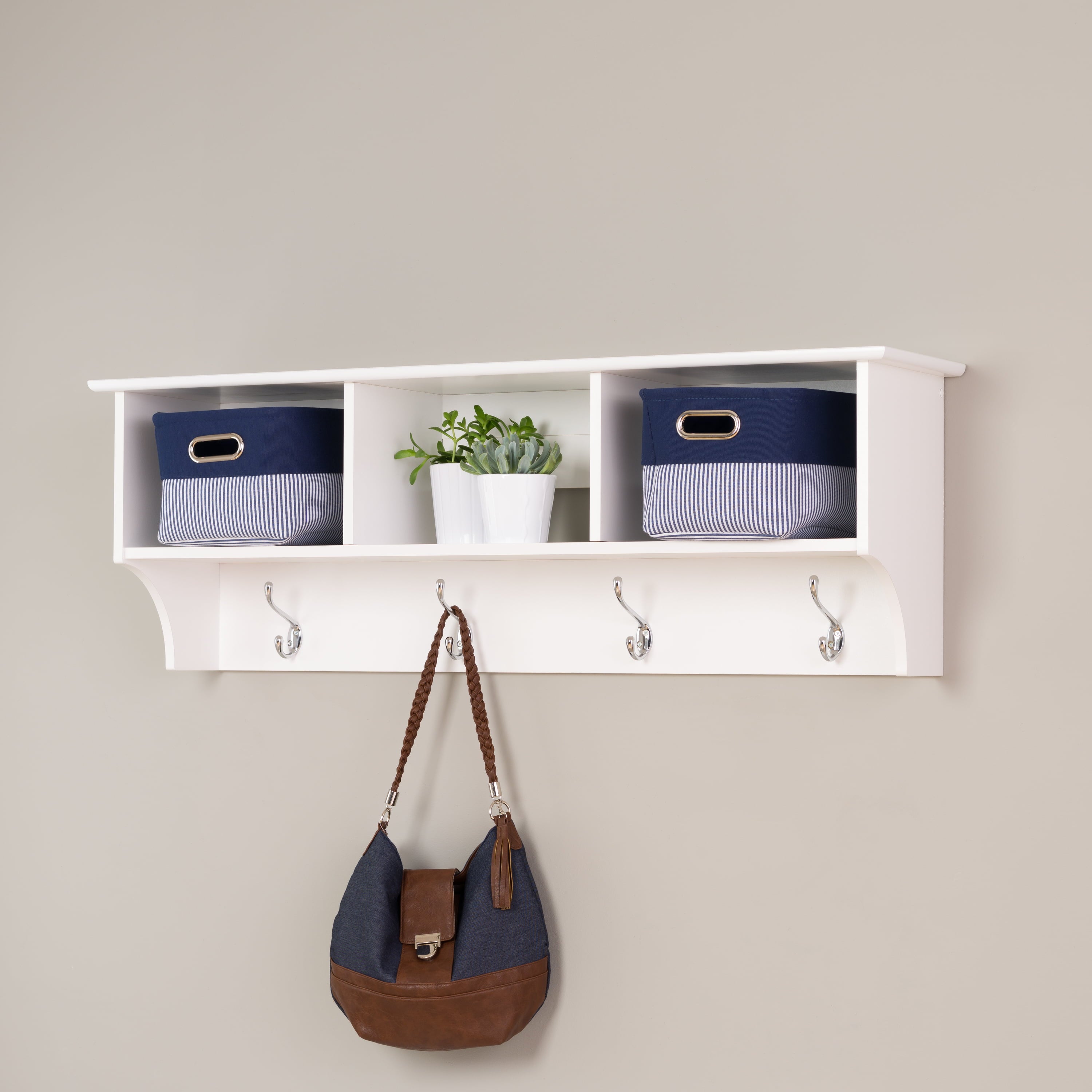 Prepac Wood Floating Shelf, White