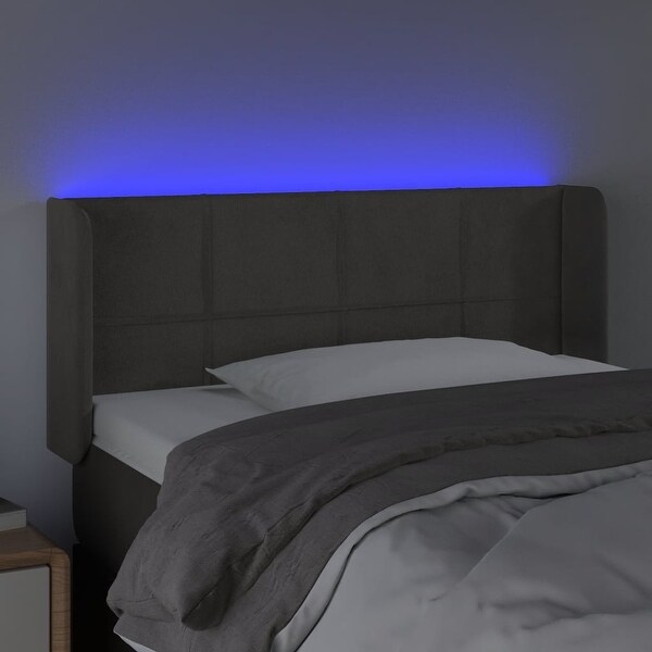 vidaXL LED Headboard Light/Dark Gray Velvet - - 37455492