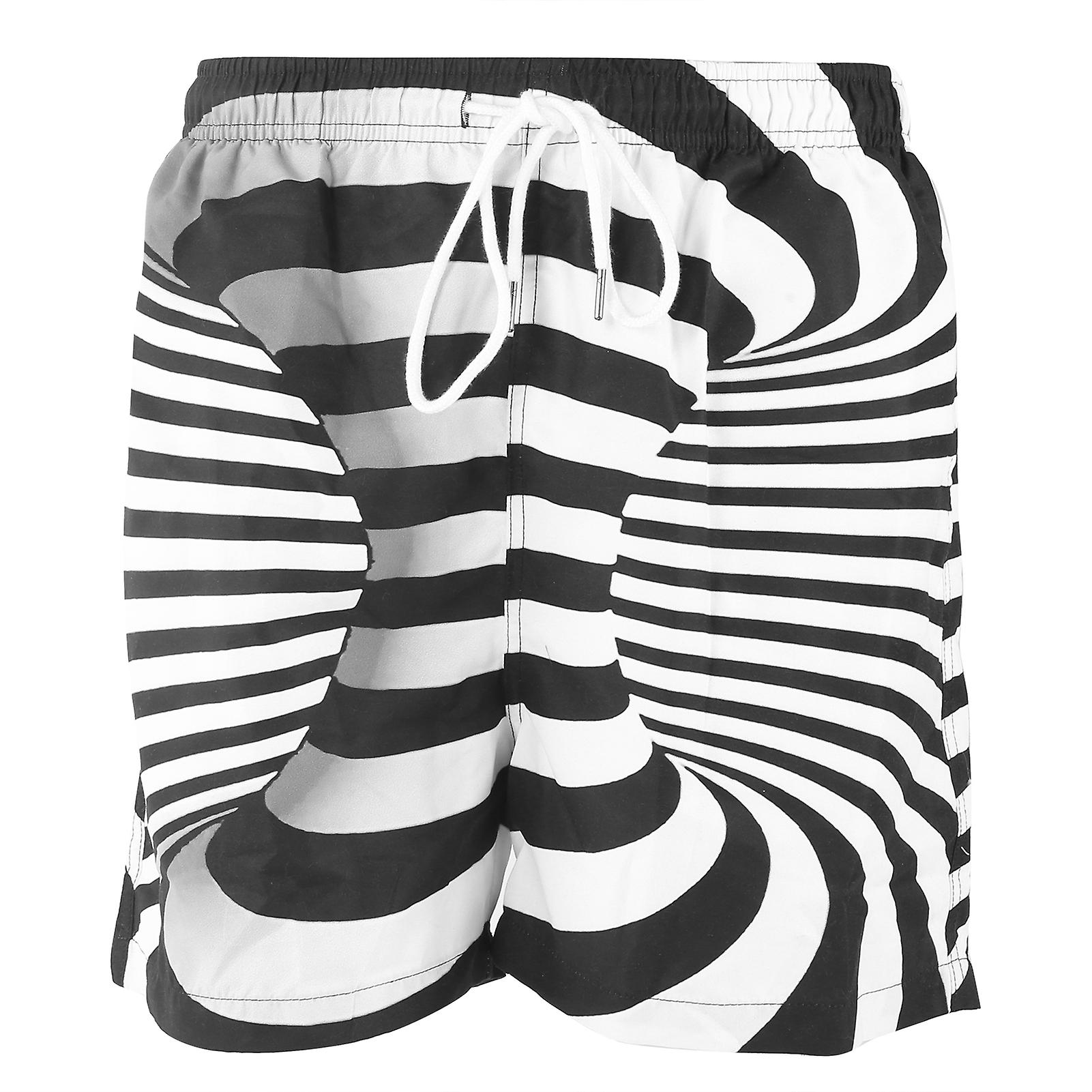 Summer Breathable Beach Shorts Student Black White Stripe Fashionable Casual Shortspicture Color Xl