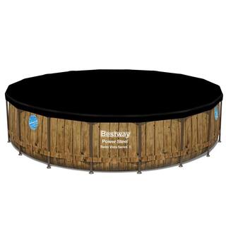 Bestway Flowclear 18 ft. x 18 ft. Round Black Above Ground Pool Winter Cover 58039E-BW