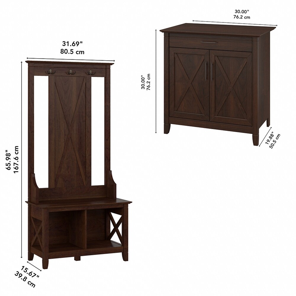 Key West Entryway Storage Set with Armoire Cabinet by Bush Furniture