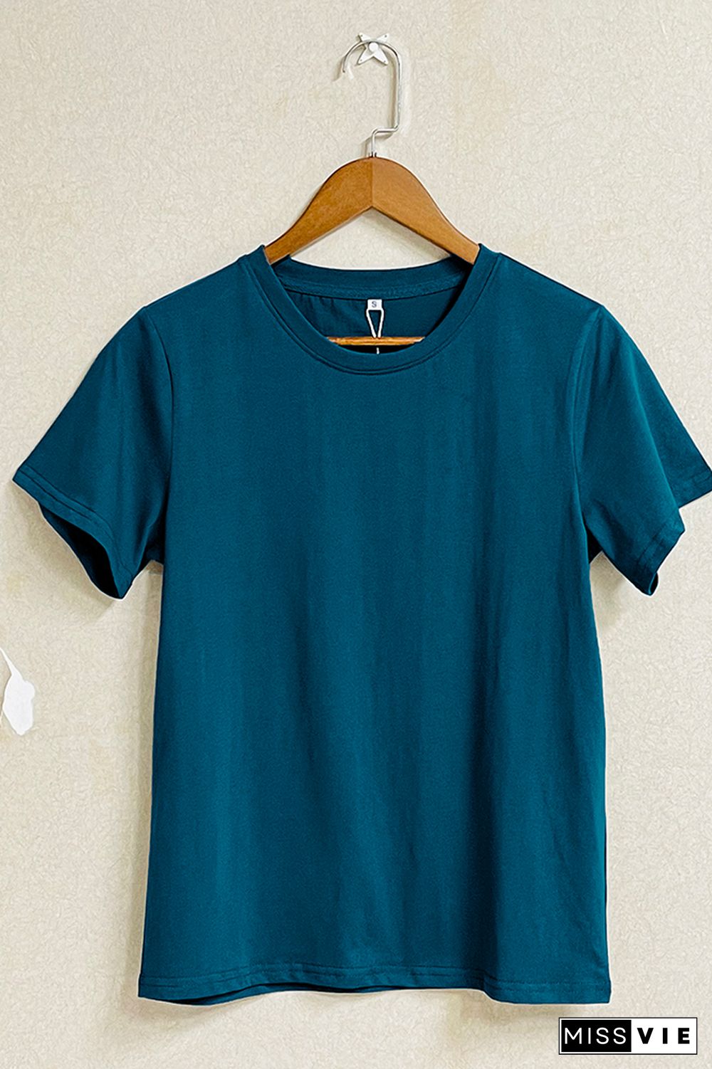 Solid Color O-neck Short Sleeve Tee Wholesale