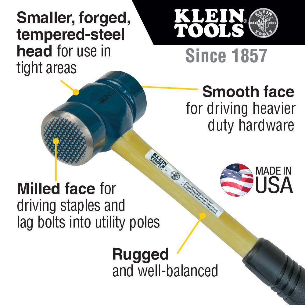 Klein Tools 32 oz. Lineman's Milled-Face Hammer 80936MF