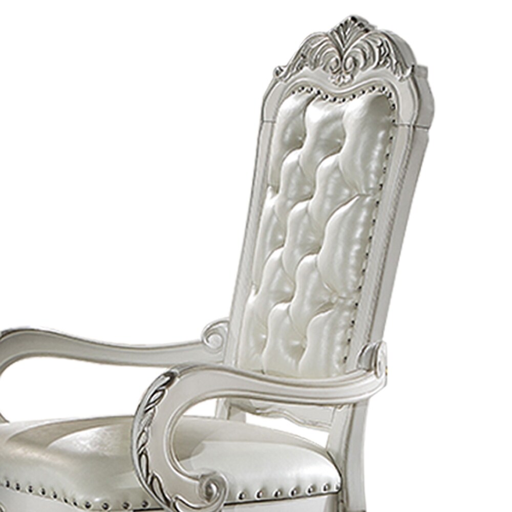 Dresden Executive Office Chair in PU   Bone White Finish