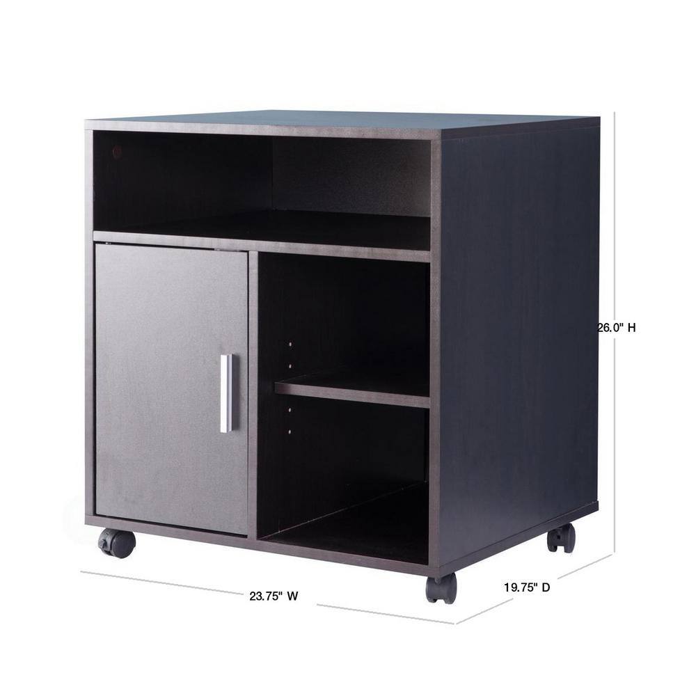 Basicwise Storage Printer Black Kitchen Storage Stand with Casters QI003556.B