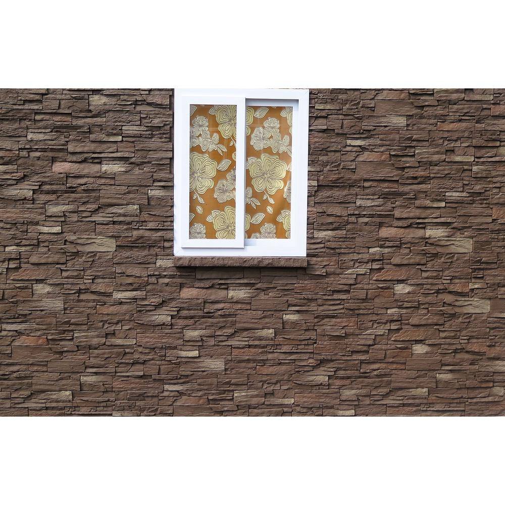 NextStone Country Ledgestone 43.5 in. x 15.5 in. Faux Stone Siding Panel in Himalayan Brown (4-Pack) CLP-HMB-4