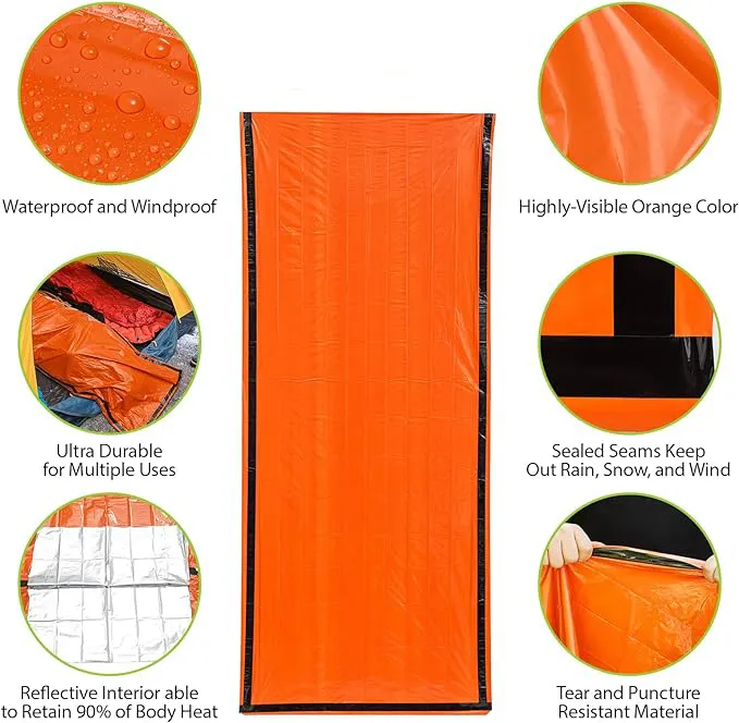 Emergency survival sleeping bag  portable emergency sleeping bag suitable for outdoor camping and hiking