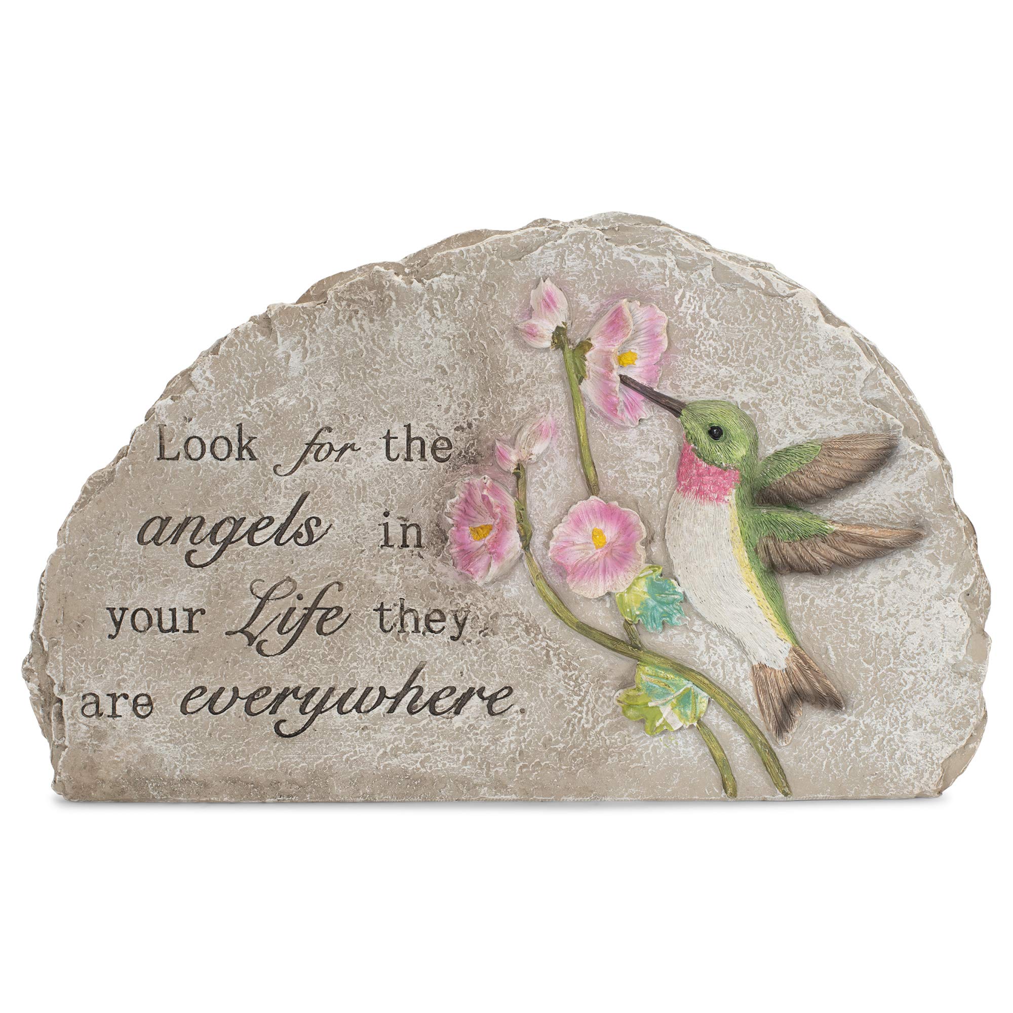 Look For The Angels Green Hummingbird 11 x 7 Resin Decorative Outdoor Garden Stone