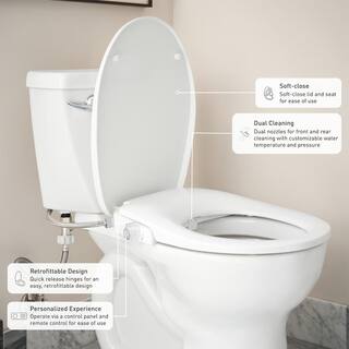 MOEN 2-Series Non-Electric Bidet Seat for Round Toilets in White EB500-R