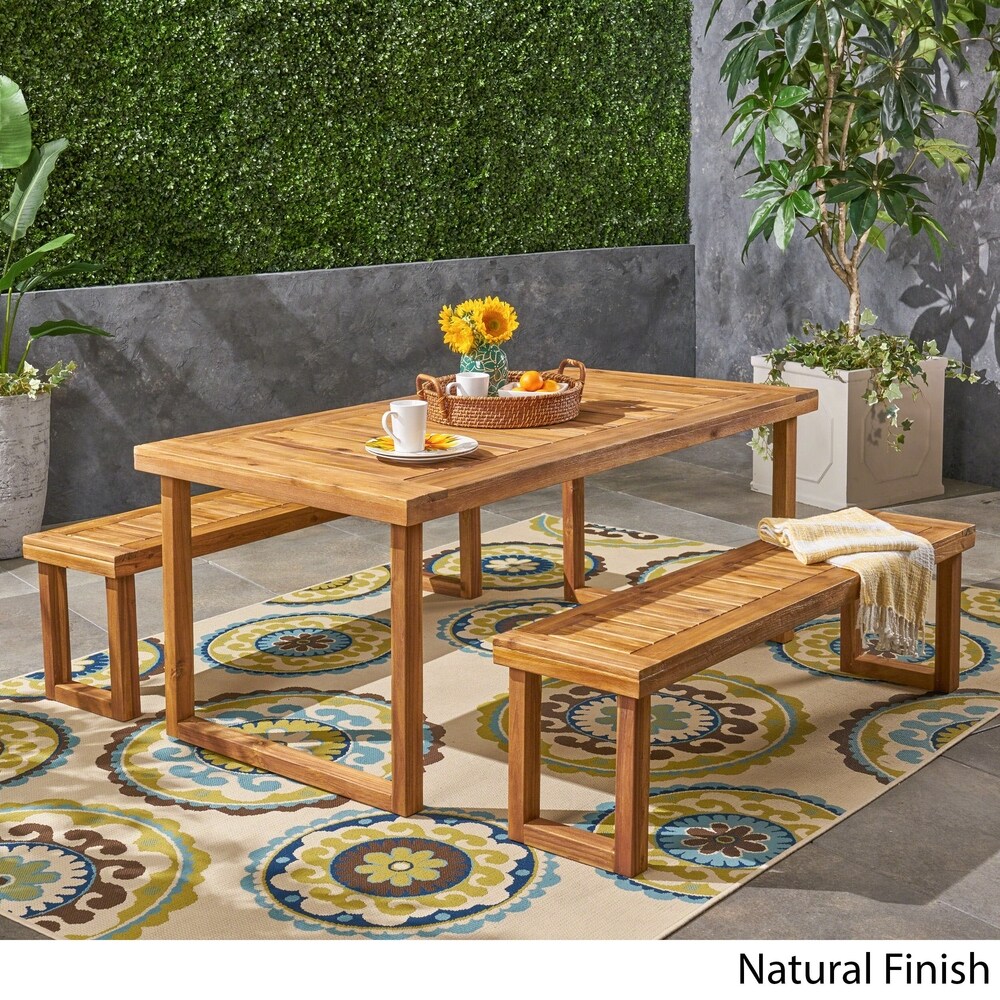 Nestor Outdoor Acacia Wood Picnic Set by Christopher Knight Home