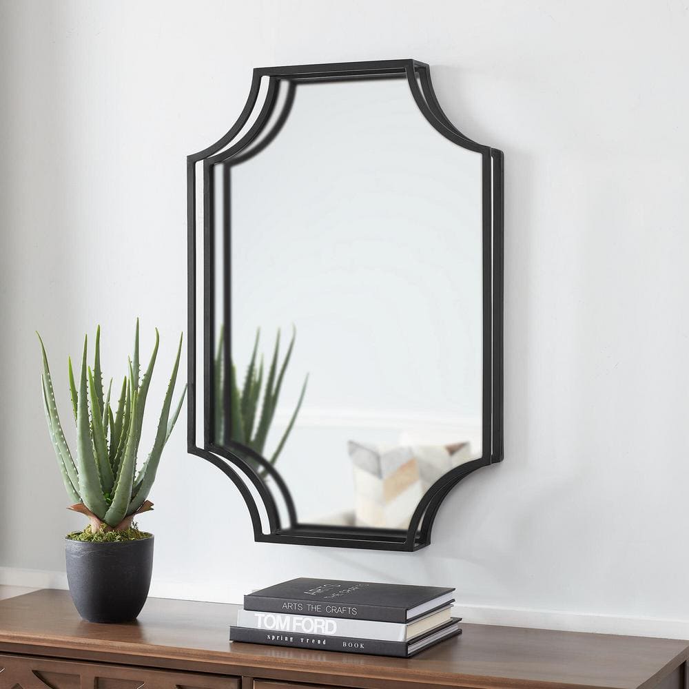 StyleWell Medium Rectangle Black Dimensional Classic Mirror with Deep-Set Frame (30 in. H x 20 in. W) 18MJ2002-B