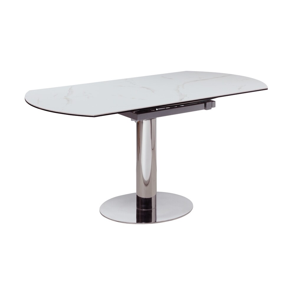 Somette Trevor Jazz White Extendable Dining Table