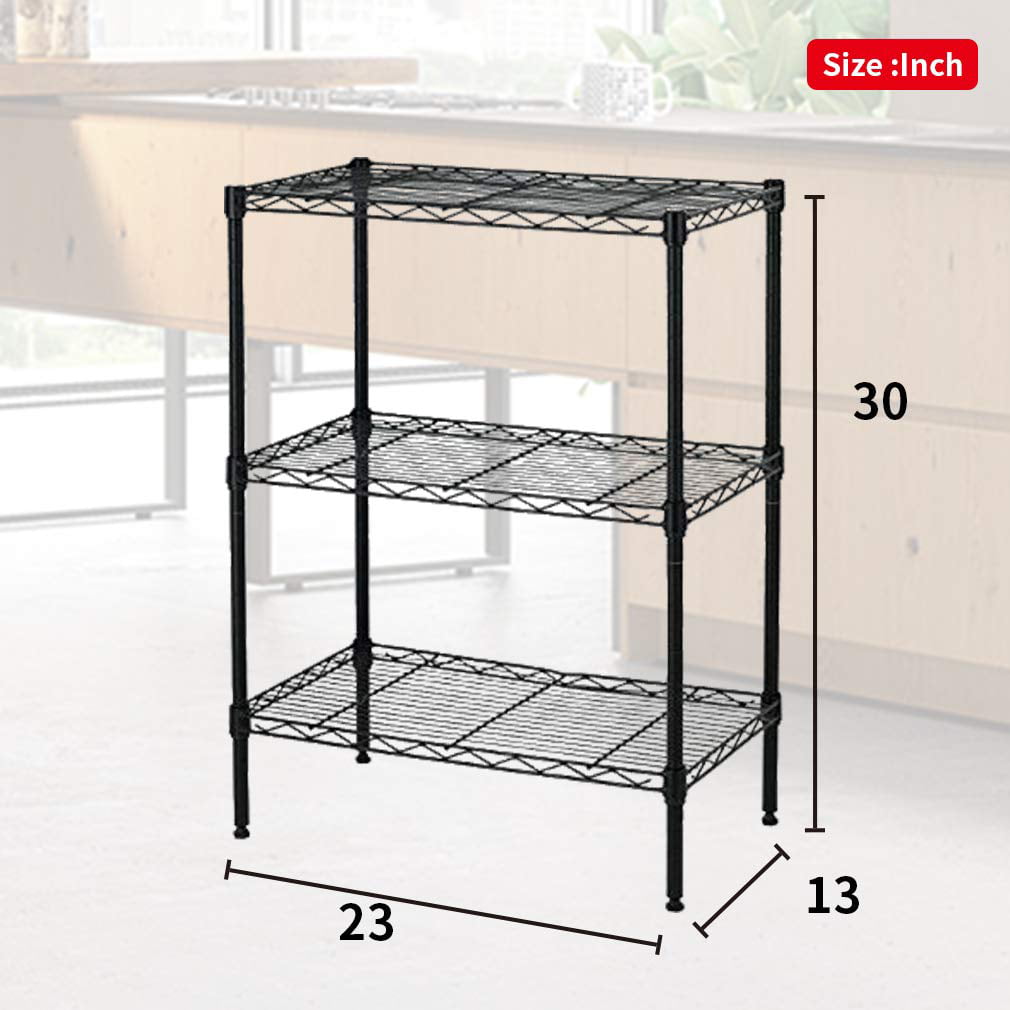 BestOffice New Wire Shelving Cart Unit 3 Shelves Shelf Rack Layer Tier