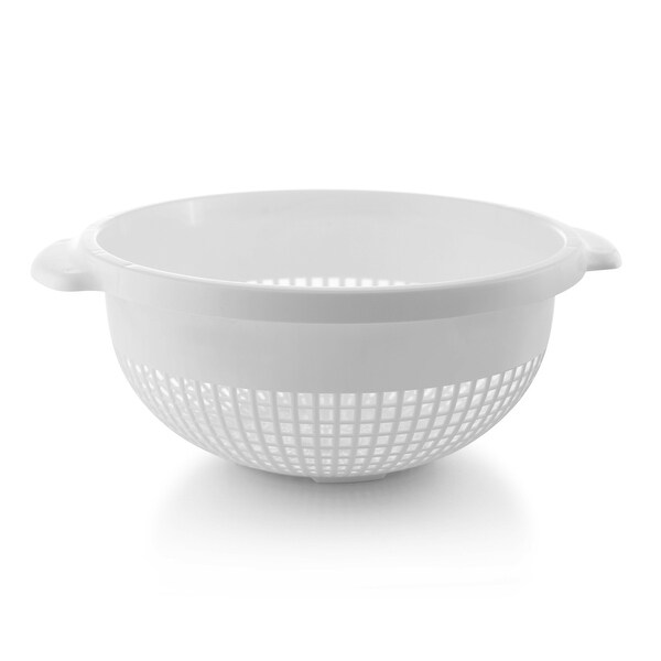 YBM Home 14 In. Round Deep Plastic Colander for Pasta， Vegetables