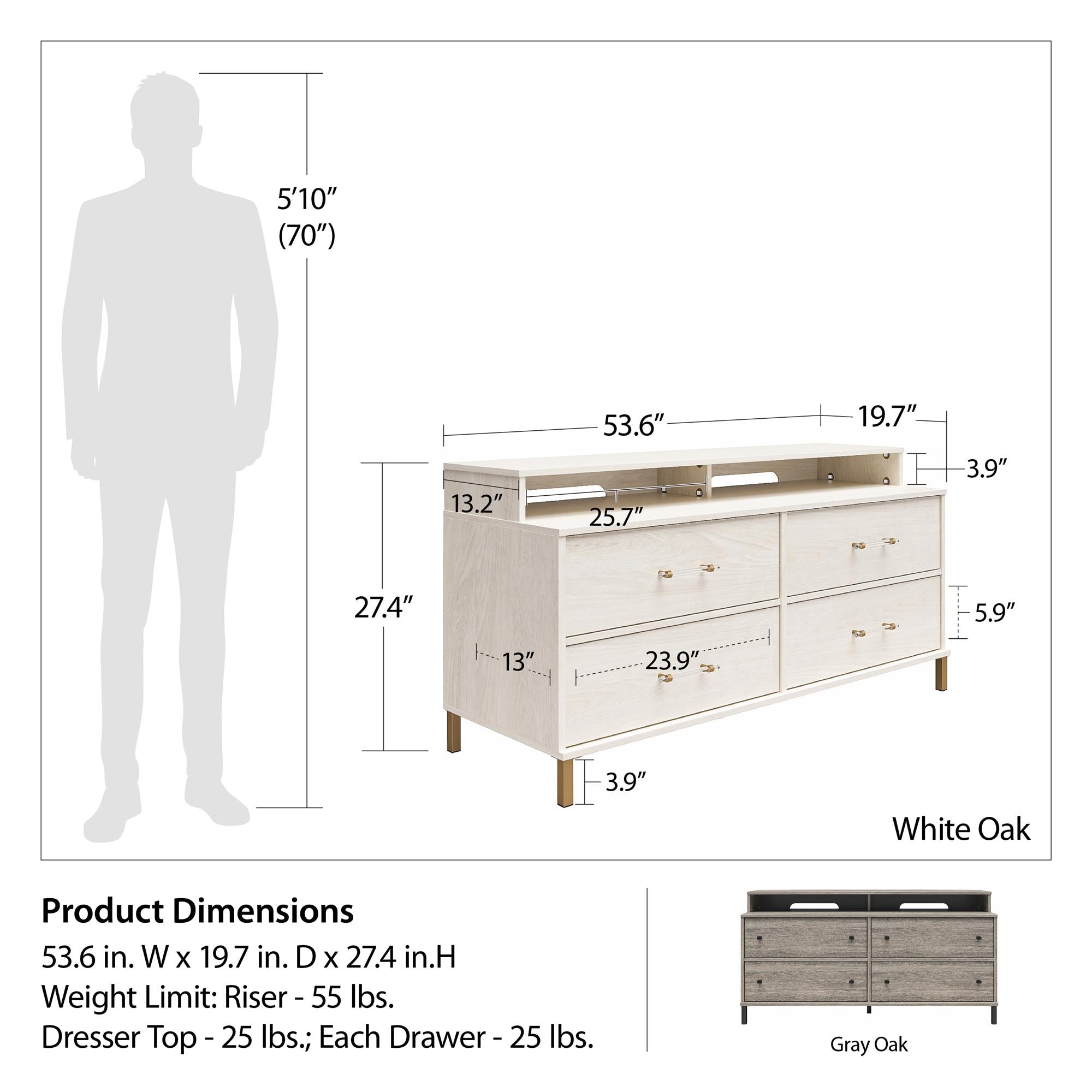 Teen Novogratz Blair Media Dresser for TVs up to 50