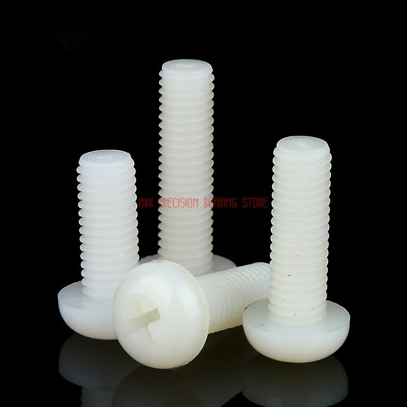 Wood Screws 100pieces Din7985 M2 X 12 White Plastic Nylon Pan Head Phillips Screw Cross Recessed Raised Cheese Screws M2*12