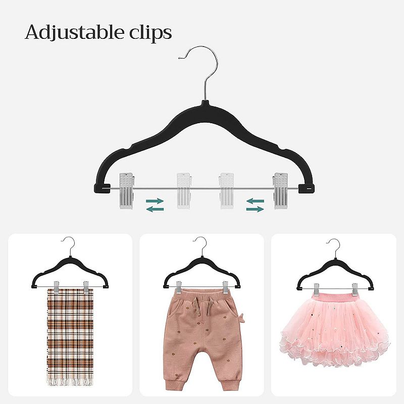 Kids Velvet Hangers with Clips