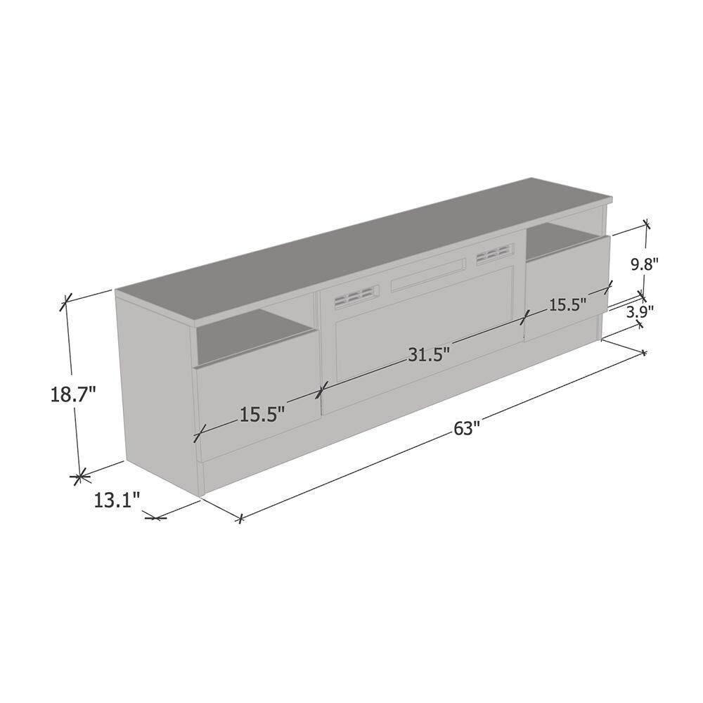 Duke 01 WH EF Electric Fireplace 63\