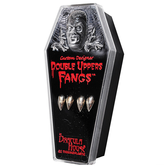 Morris Costumes Chrome Double Upper Fangs