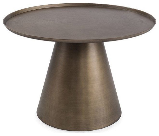 Raffaella Coffee Table With Brushed Bronze Stainless Steel   Contemporary   Coffee Tables   by Peachtree Fine Furniture  Houzz