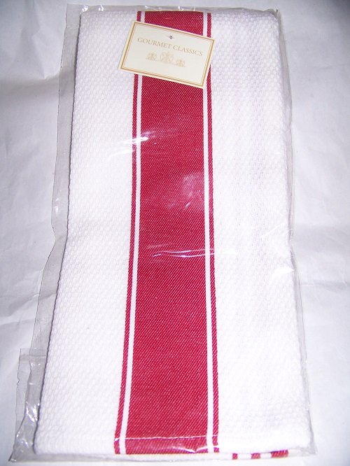 Kitchen Towel， 100% Cotton RED Band  (02771)