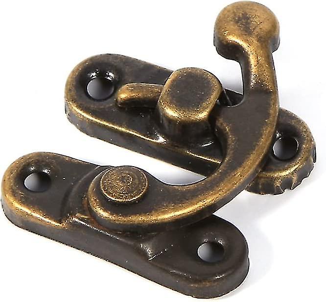 12 Pcs Antique Left/right Latch Hook Hasp Horn Latch With Screw Latch Bag Diy (left-dark Bronze)