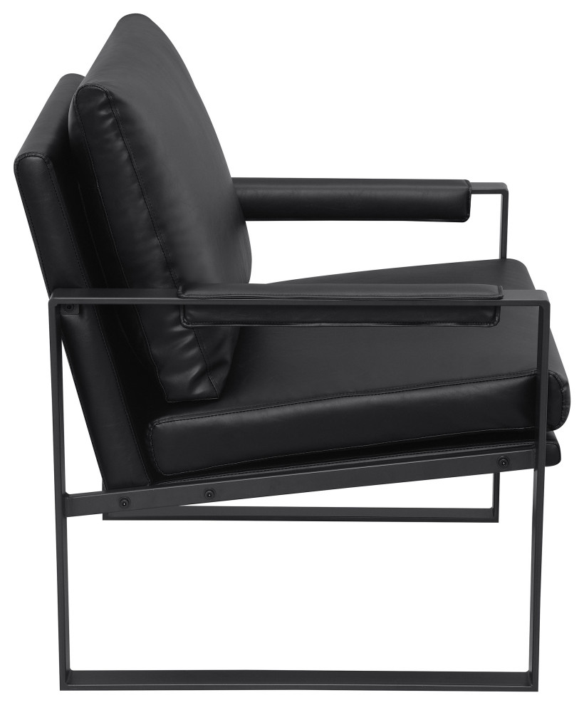 Rosalind Upholstered Track Arms Accent Chair Black and Gummetal   Modern   Armchairs And Accent Chairs   by Modon  Houzz