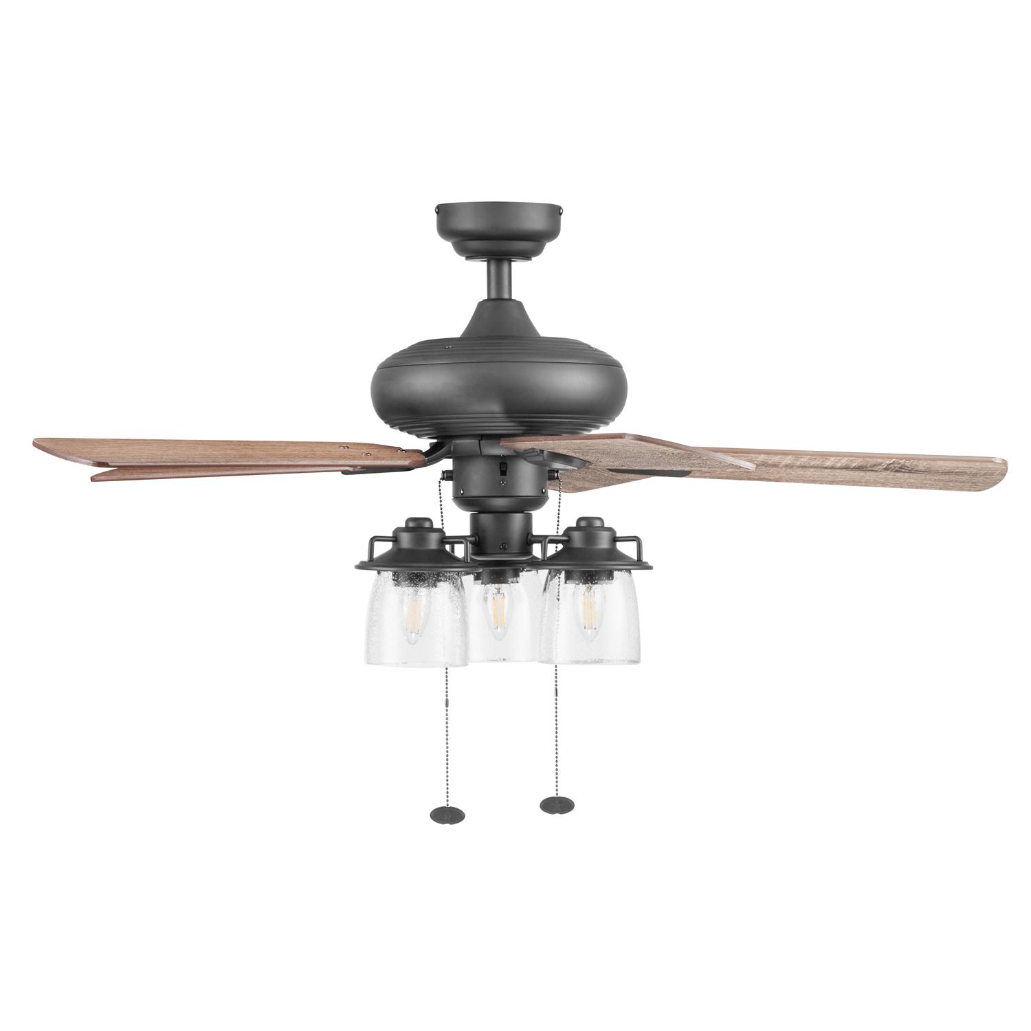 Prominence Home Crown Canyon Bronze 52 In. Indoor LED Ceiling Fan with Remote (5 Blades)