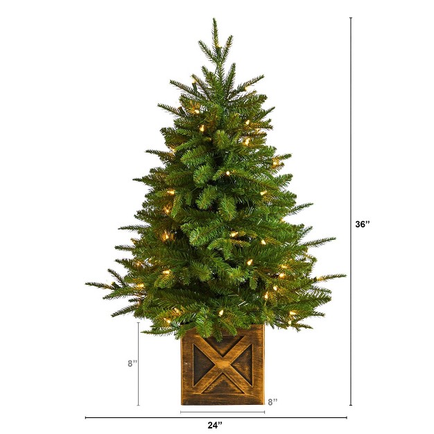 Nearly Natural 3-ft Finland Fir Artificial Christmas Tree In Decorative Planter