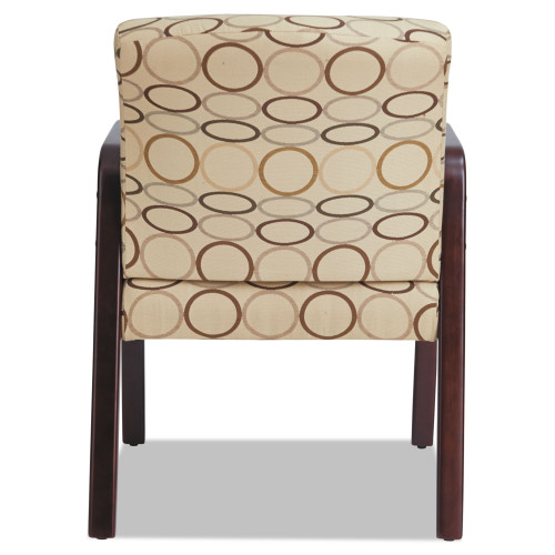 Alera Reception Lounge WL Series Guest Chair， 24.21 x 24.8 x 32.67， Tan Seat/Back， Mahogany Base (RL4351M)