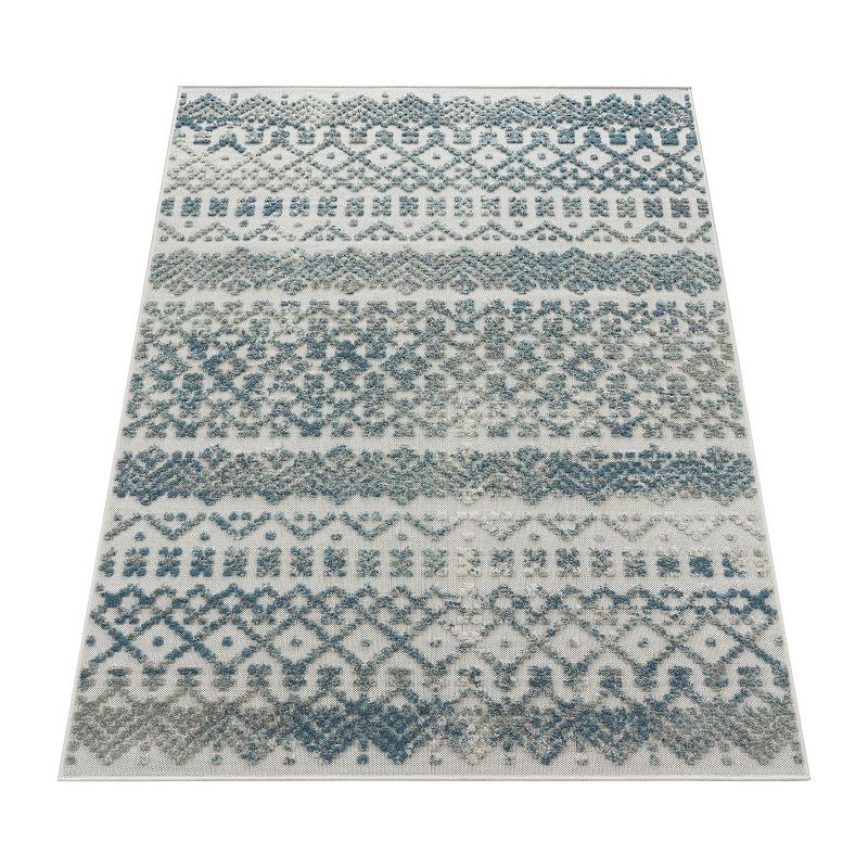 In- and Outdoor Rug Marrakesh Trellis Pattern with High/Low Effect