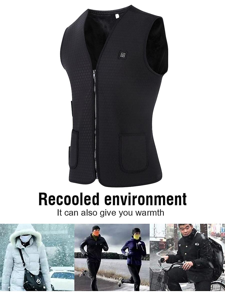 Electric Heated Vest， Adjustable Lightweight USB Rechagable Back Pain Relief Heating Warm Waist