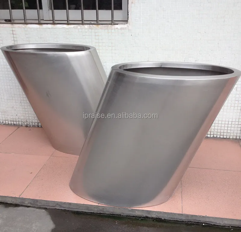 Garden Supplies planter pot large silver Metal plant pot / big outdoor flower pots for home decor