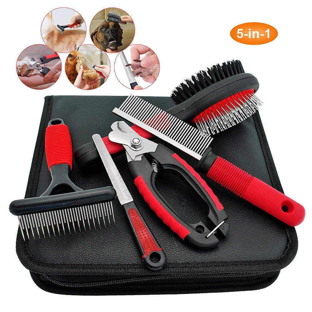 Dog grooming comb stainless steel pet hair brush set