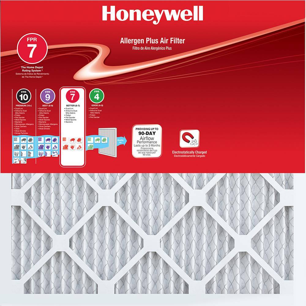 Honeywell 16 x 30 x 1 Allergen Plus Pleated FPR 7 Air Filter HW7FPR16301