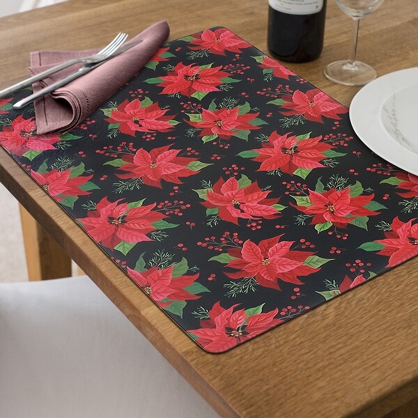 Plastic Placemat Multi Poinsettia