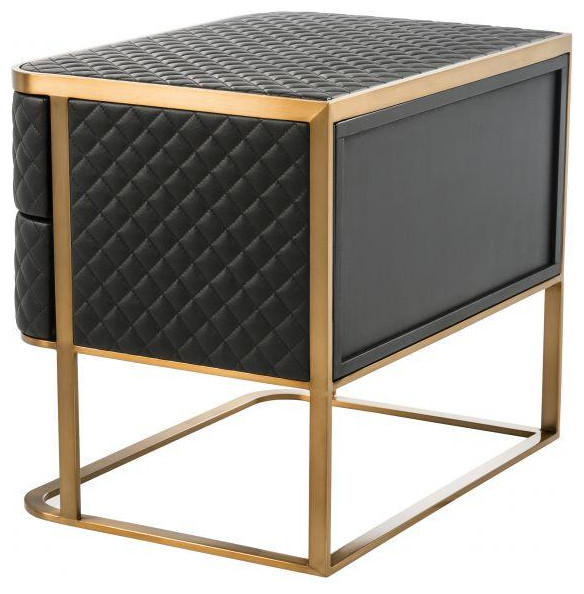 Black Leather Side Table  Eichholtz Monfort   Contemporary   Side Tables And End Tables   by Oroa   Distinctive Furniture  Houzz