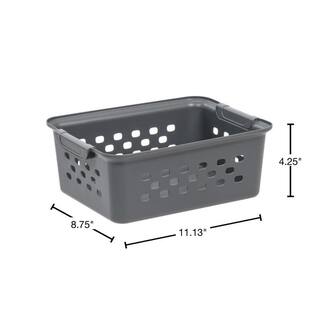 IRIS 7 qt. Organizer Storage Basket in Gray with Built in Handle (10-Pack) 500164